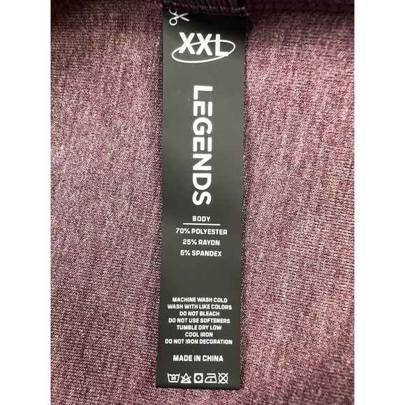 Legends Hawthorne Tech Hoodie Mens 2XL Purple Stretch Jersey Pullover Sweatshirt - Picture 6 of 9